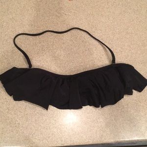 Victoria's Secret Swim - Black Victoria secret bandeau ruffle top w/strap Victoria's Secret Swim - Black Victoria secret bandeau ruffle top w/strap